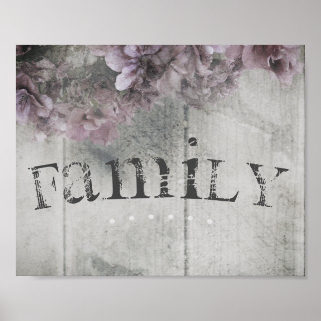poster blommor och trä av rustik chic (Framsidan)