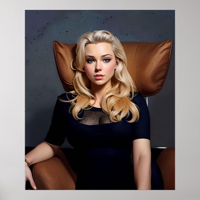 Poster - Blonde AI Generated Woman Marilyn look (Framsidan)