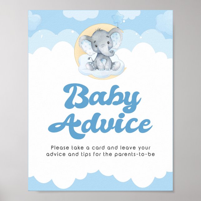 Poster Blue Elephant Boy Shower (Framsidan)