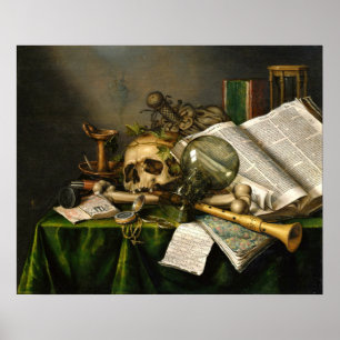 Poster bokar, handskript och Skull