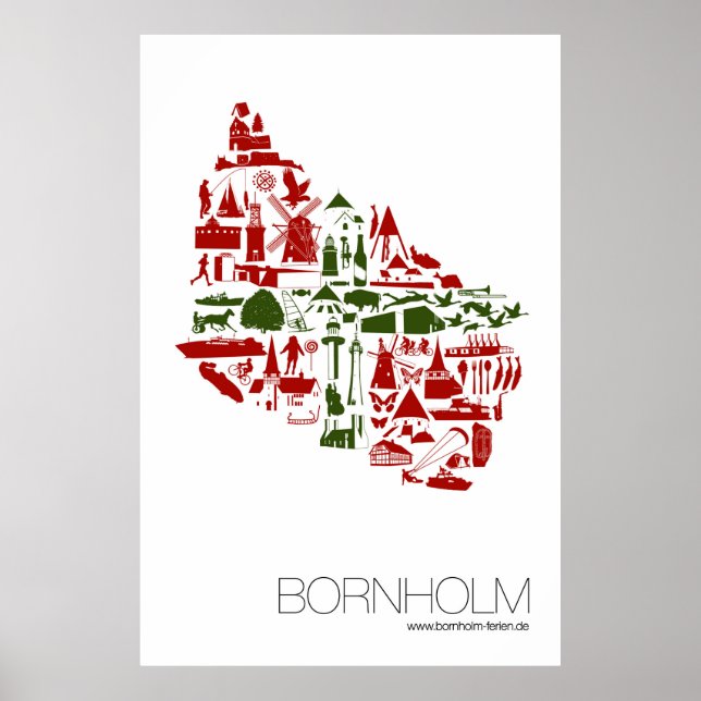 Poster "Bornholm Logo" 60 x 90 cm Hochformat (Framsidan)