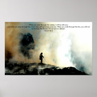 Poster brandman - Isaiah 43:2