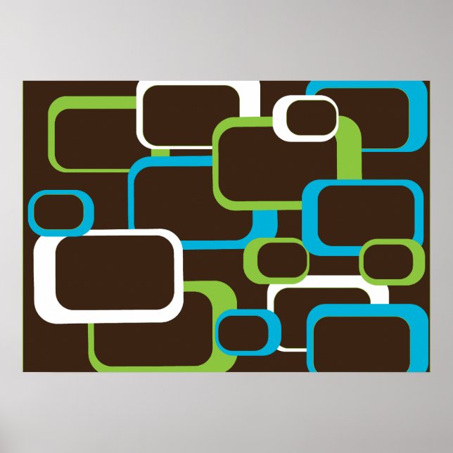 Poster Brun Retro-fyrkanter (Framsidan)