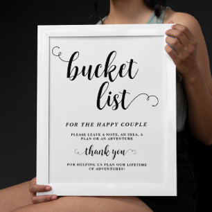 Poster Bucket List bröllop-tecken
