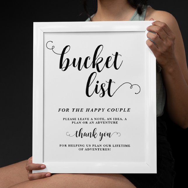 Poster Bucket List bröllop-tecken (Skapare uppladdad)
