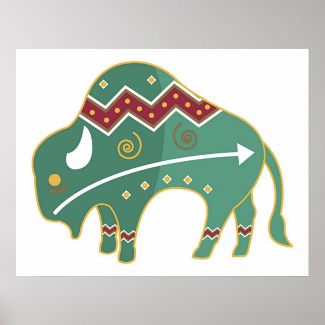 Poster Buffalo Design Native American (Framsidan)