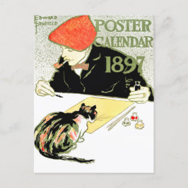 Poster Calendar - Edward Penfield -vintage cat art Vykort