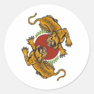 Poster Camiseta Tiger-strid Runt Klistermärke