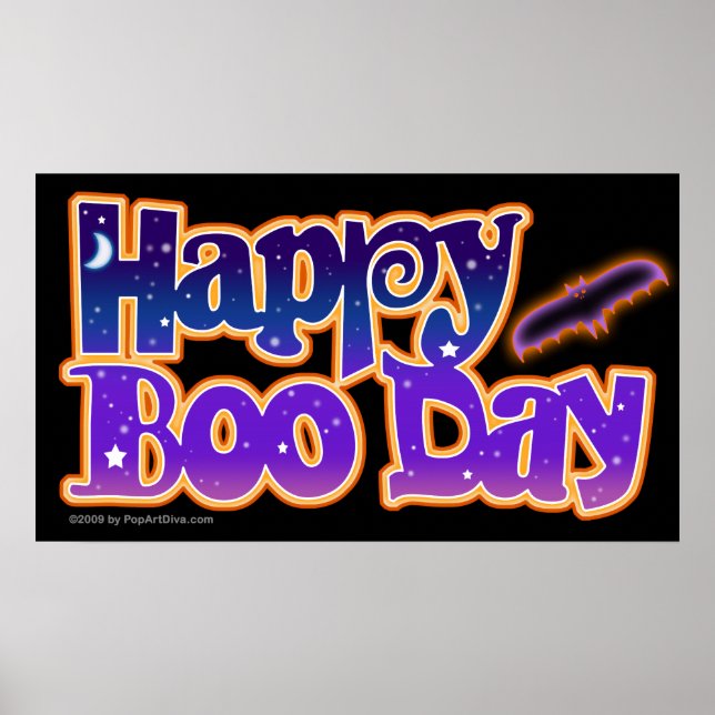 Poster, Canvas - LYCKLIG BOO DAY - Halloween Poster (Framsidan)