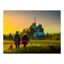 Poster Castle och Meadow Print