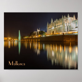 Póster Catedral de Palma de Mallorca reflejada Poster