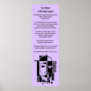 Poster Cherokee Legend Två Vargar Den du matar