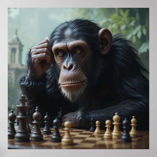 Poster chimp Chess-spel (Framsidan)