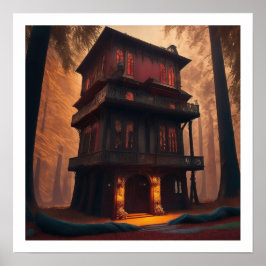 Poster Chinese maison illustration Matt