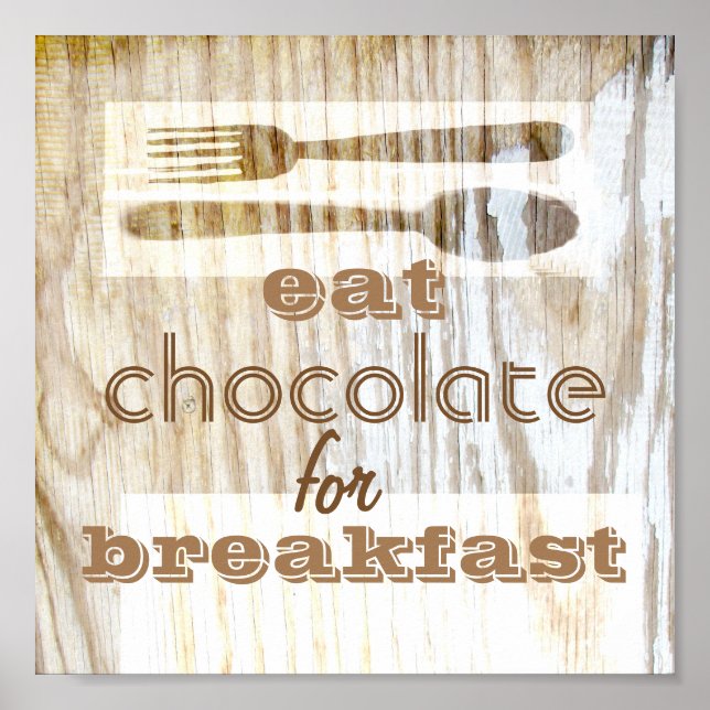 poster citat äta choklad till frukost (Framsidan)