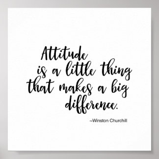Poster Citat Winston Churchill - Attityd