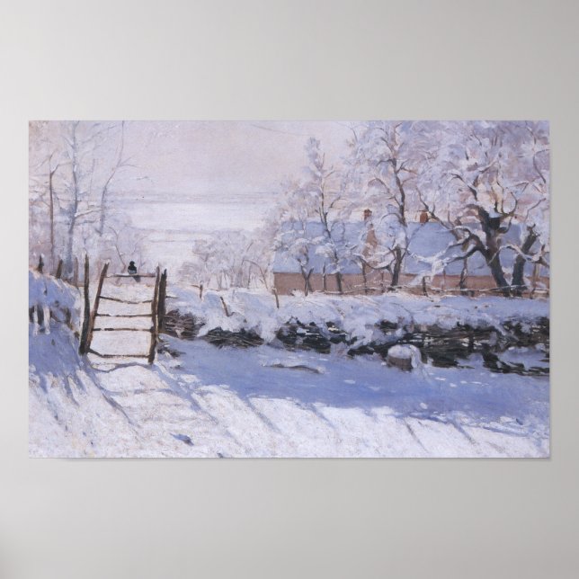 Poster Claude Monet Magpie Winter Bird Lands (Framsidan)