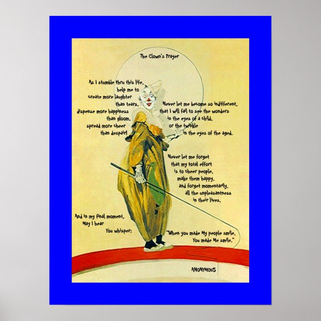 POSTER ~CLOWN'S PRAYER OUTLINES PLAYFUL CLOWN! (Framsidan)