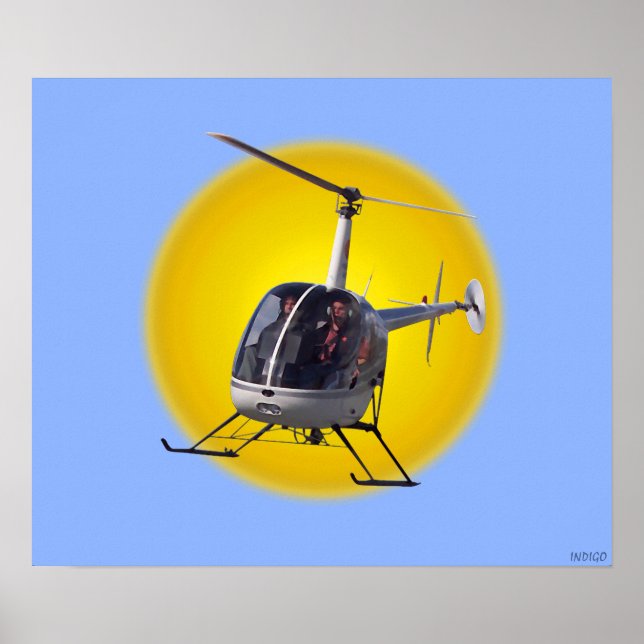 Poster Coola Chopper Pilot Prints  för helikopteru (Framsidan)
