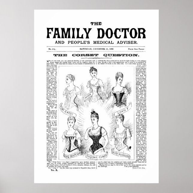 Poster Corsets Family Doktor dec 21 1889 (Framsidan)