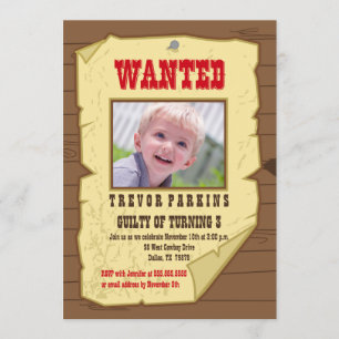 poster cowboy födelsedagsfest inbjudan