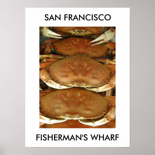 Poster, CRAB, SAN FRANCISCO, FISHERMANS WHARF Poster (Framsidan)
