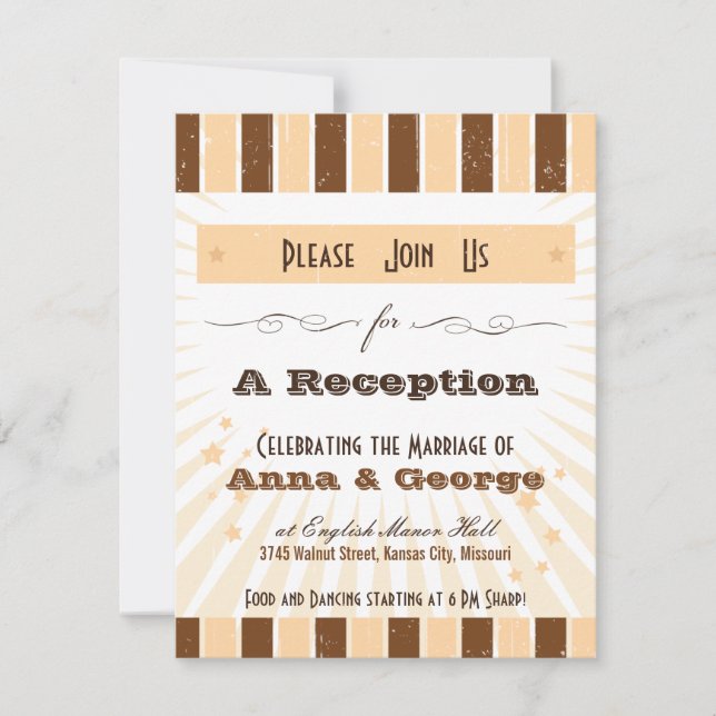 Poster: Cream & Brown-mottagning Inbjudningar (Framsida)