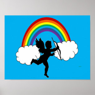 Poster cupiddofter med regnbågar
