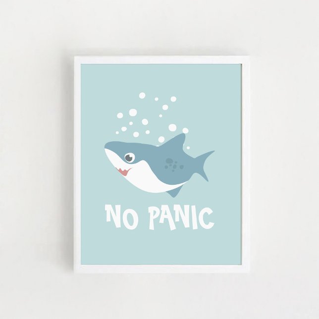 Poster Cute Shark "No Panic" (Skapare uppladdad)