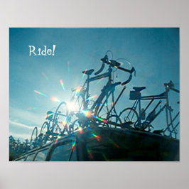 Poster - cyklar med regnbågsraster