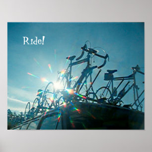 Poster - cyklar med regnbågsraster