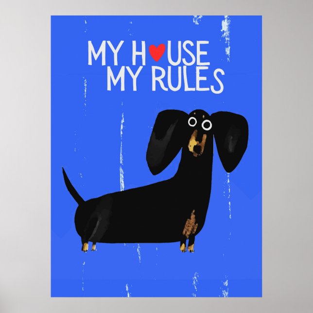 Poster Dachshund dog | Funny & decorative Poster (Framsidan)