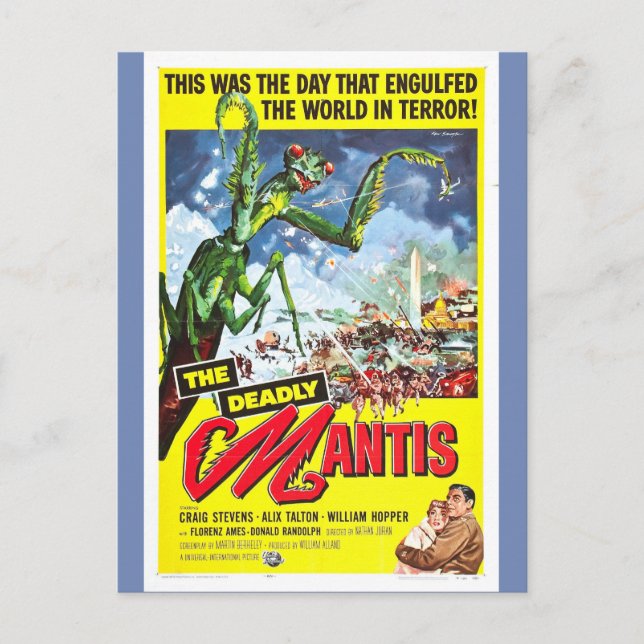 POSTER DADLY MANTIS-filmen Vykort (Framsida)