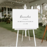 Póster de Bienvenida Boda Española Poster<br><div class="desc">Este póster de bienvenida boda española es petecto para una boda española,  ordning. El Disño,  sencillo y elegante,  presenta una tipografía clásica y linda en blanco y negro. Haga de este poster su propio nombre añadiendo el nombre de la novia y el novio,  y la fecha del boda.</div>