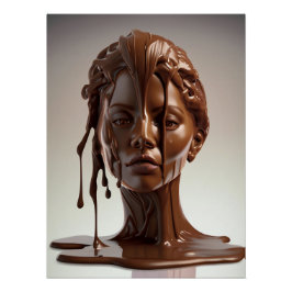 Poster de escultura humana de chocolate derretido perfect poster