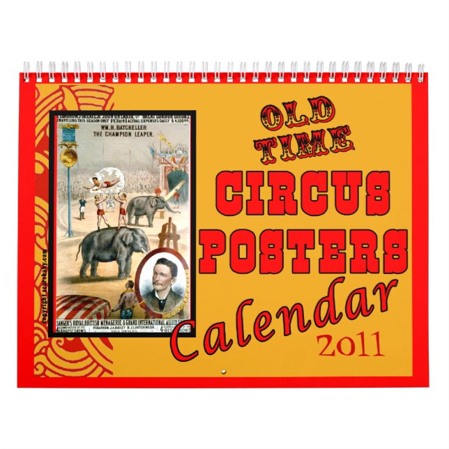 Poster den gammala Time cirkusen för 2014 Kalender (Omslag)