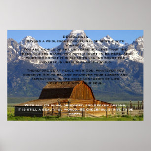 POSTER DESIDERATA Mountain Cabin