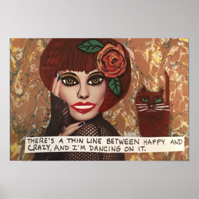 POSTER-DET FINNS EN TINLINJE MELLAN LYCKLIG OCH CR POSTER (Framsidan)