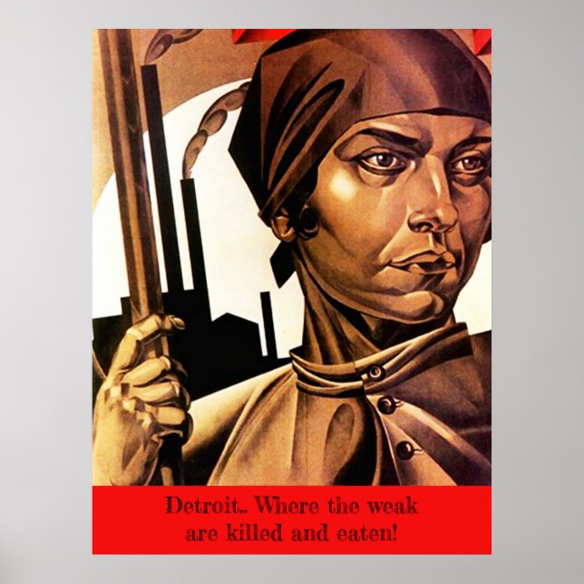 POSTER ~ Detroit där de svaga dödas och äts (Framsidan)
