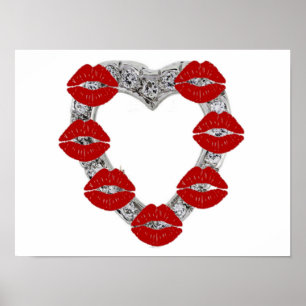 Poster Diamanthjärta med glasögon