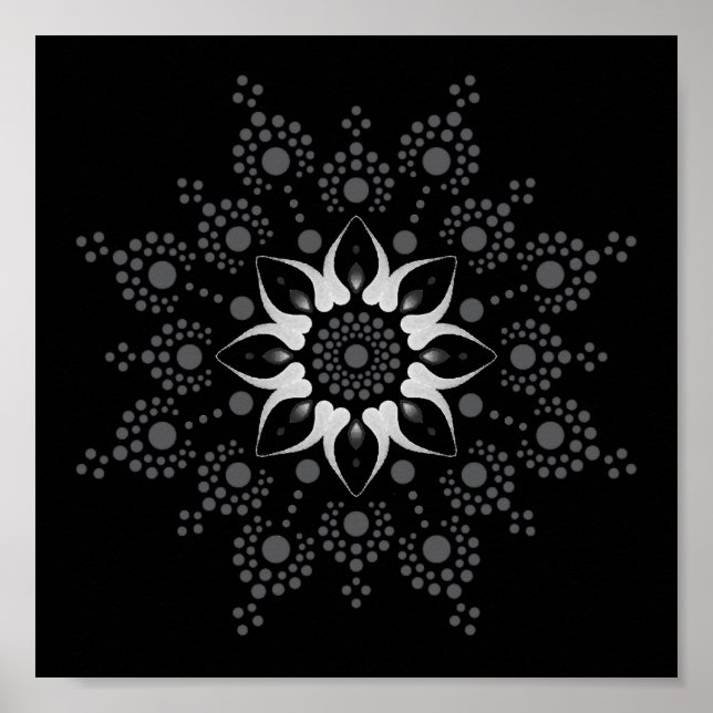 Poster din egen Blommigt Mandala (Framsidan)
