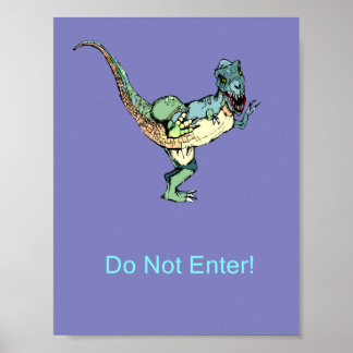 Poster Dörr, kom inte in! - Dinosaur