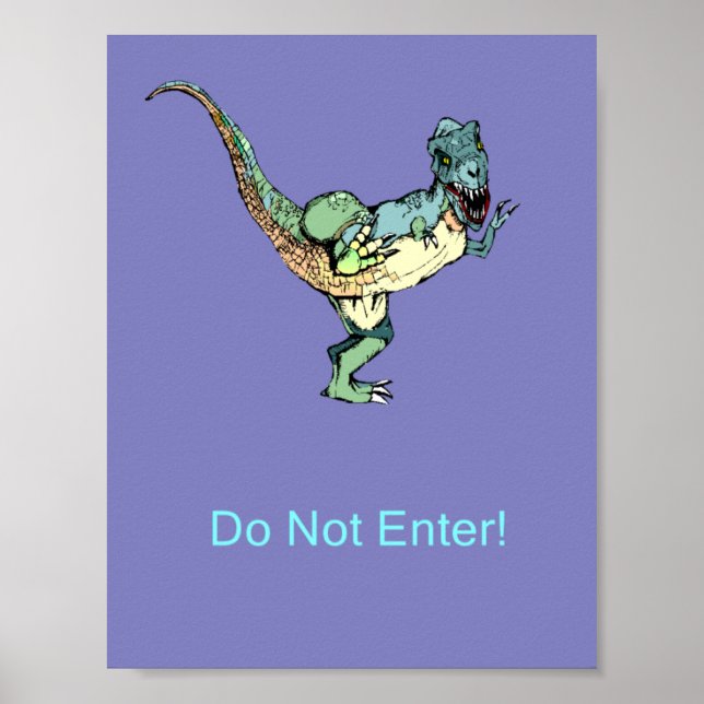 Poster Dörr, kom inte in! - Dinosaur (Framsidan)