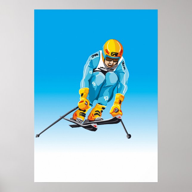 Poster Downhill Skier Jumping Winter Sport (Framsidan)