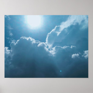 Poster Dramatiskt solljus genom molnen