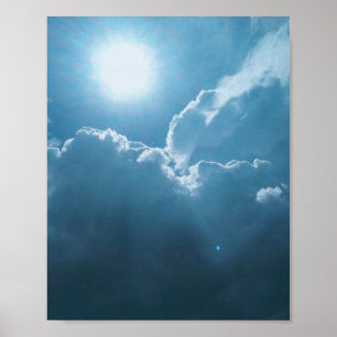 Poster Dramatiskt solljus genom molnen