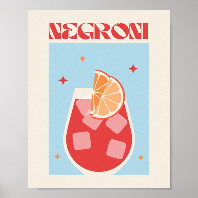 Poster drink Cocktail art Negroni (Framsidan)