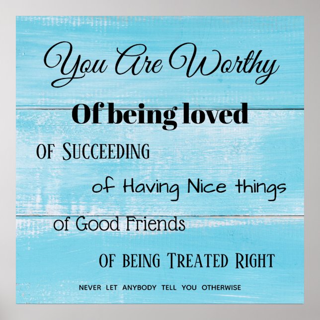 Poster - du är värdig (Framsidan)