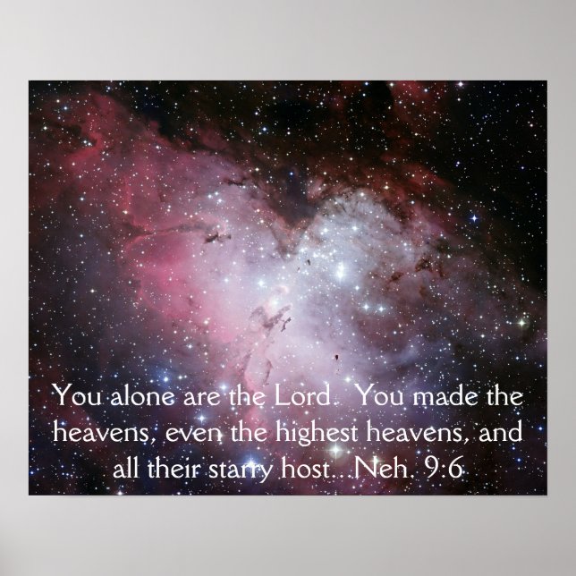 Poster Eagle Nebula Space Photo Bible Verse (Framsidan)
