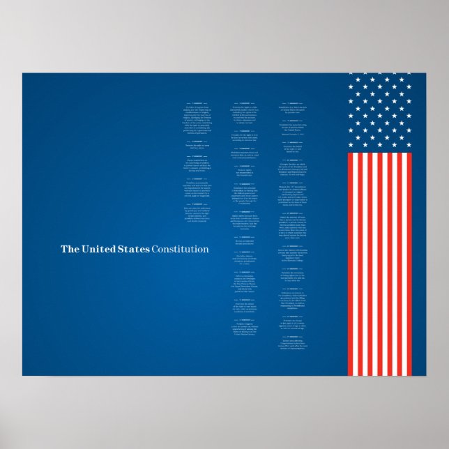 Poster Econo USA Constition American Flagga (Framsidan)
